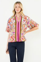 PREORDER: Puff Sleeve Pattern Detail Textured Top