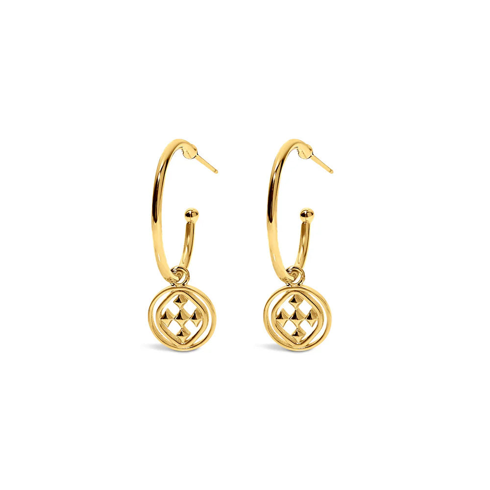 Medallion Small Hoop Earrings - Gold Vermeil Gracewear