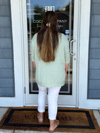 Light Sage Boatneck Ribbed Knit Top