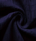 Navy Textured Ruffle Blouse