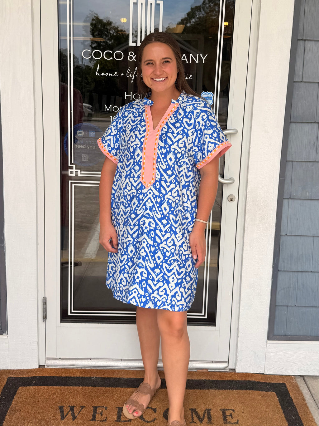 Blue Patchwork Dress