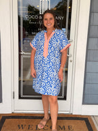 Blue Patchwork Dress