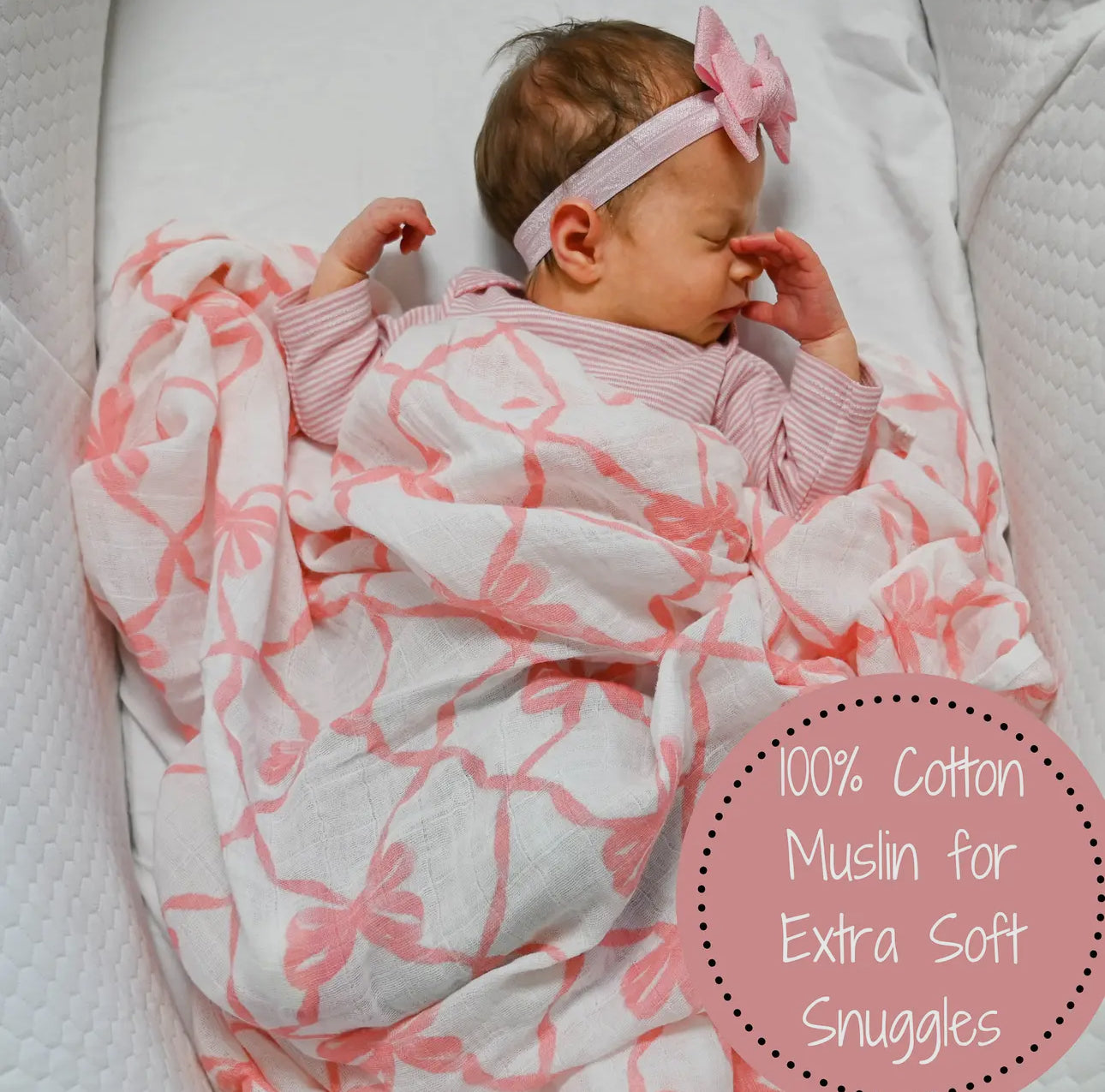 Beautiful Bows Baby Swaddle Blanket
