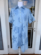 Blue Sea Scapes Eyelet Dress