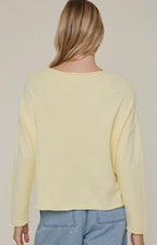Butter Yellow Boatneck Lightweight Sweater