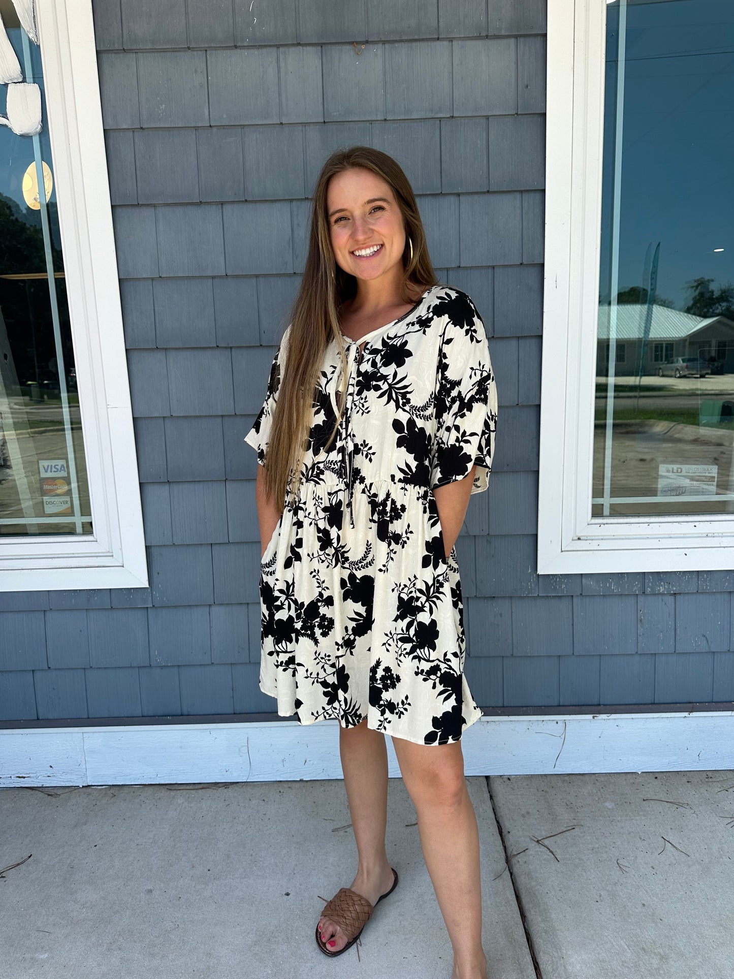 Floral Print SS Woven Mini Dress