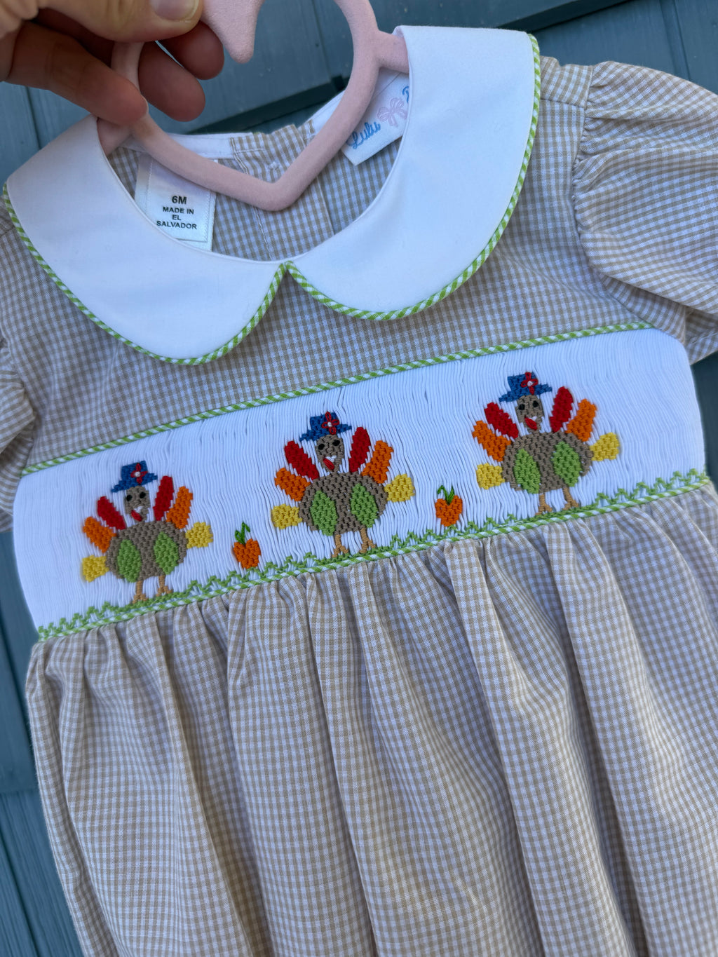 Smocked Turkey Bubble, Lulu BeBe