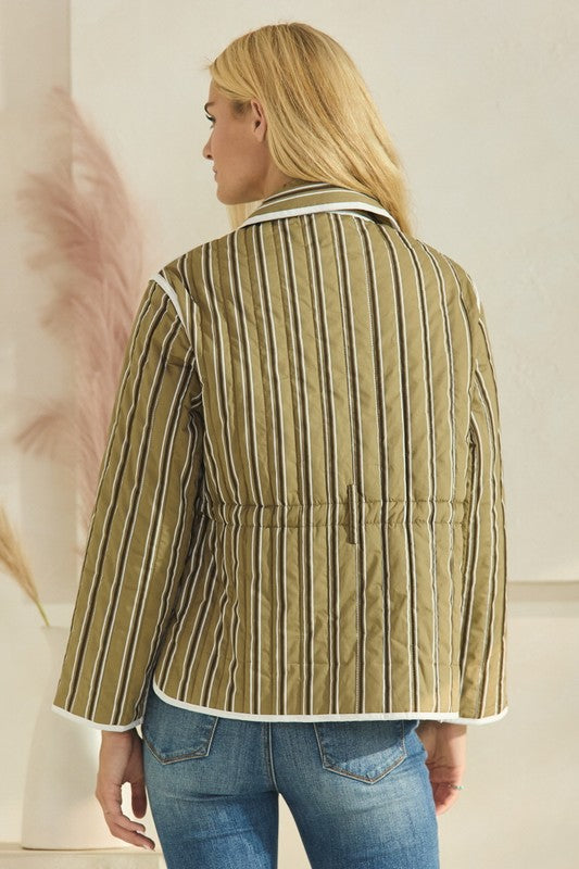 Reversible Olive Quilted Jacket