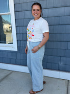 Blue Stripe Drawstring Jeans