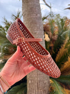 Tan Woven Ballet Flats