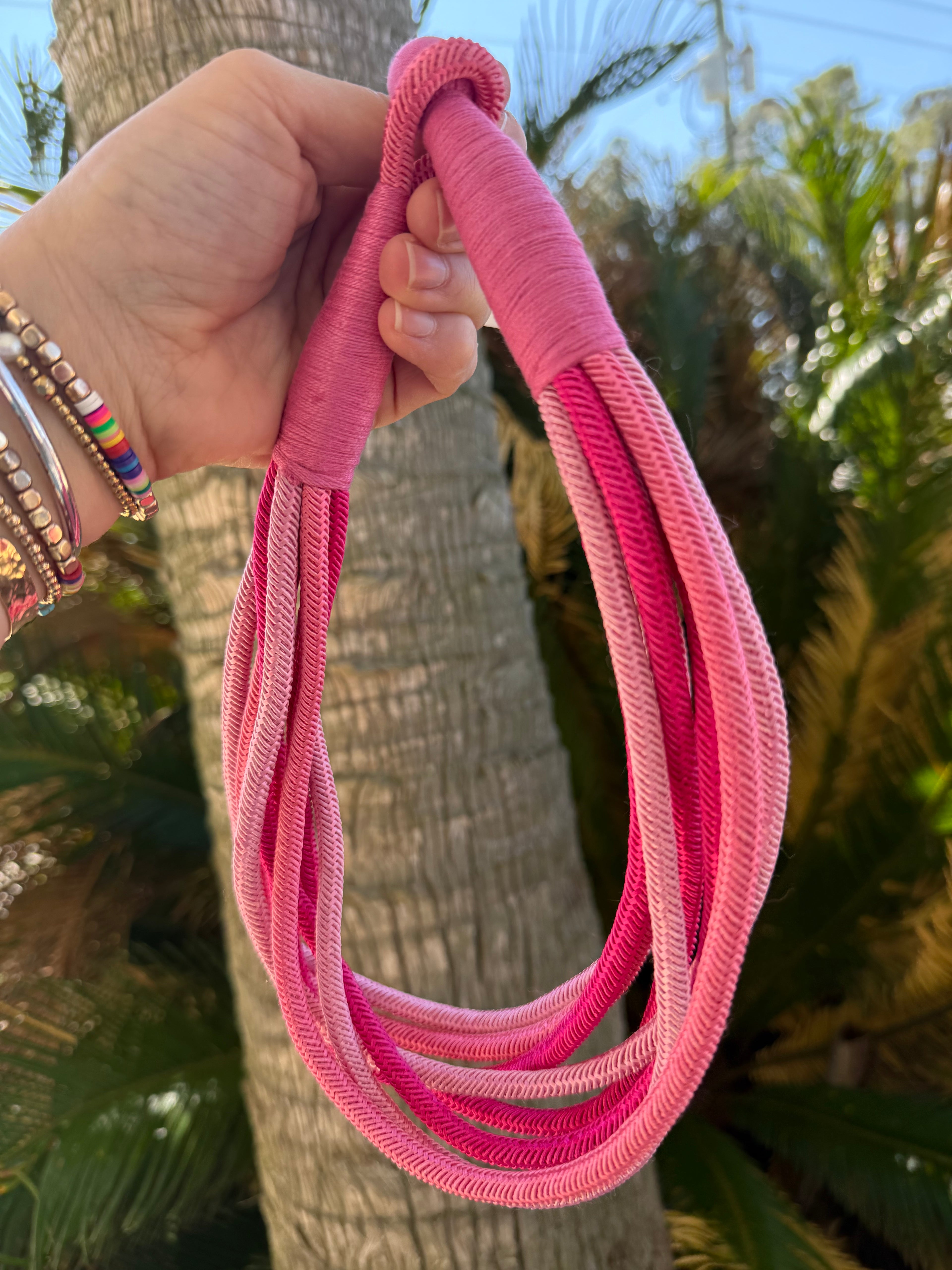 Multi Pink Rope Necklace