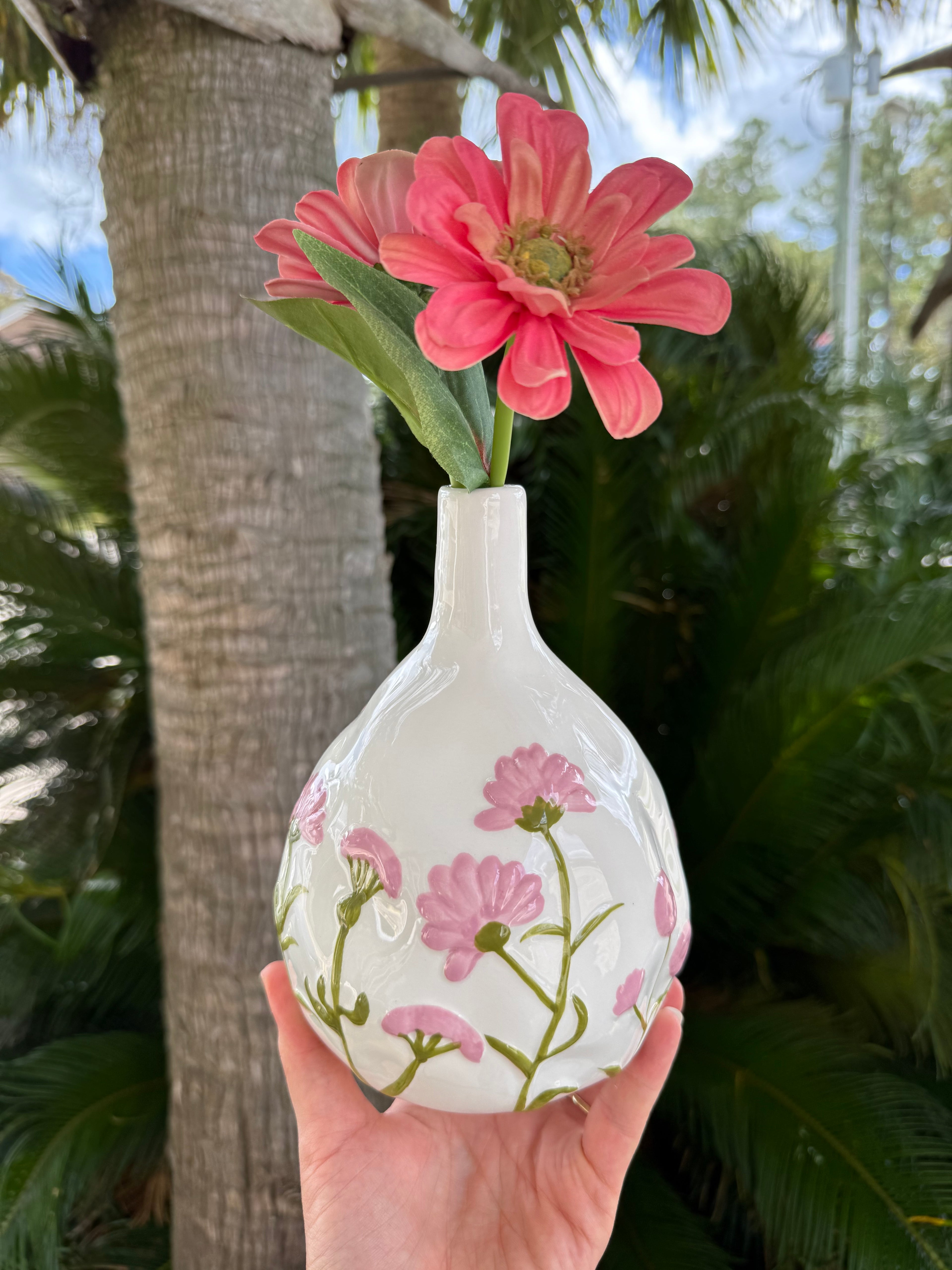 Pink Floral Vases
