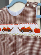 Pumpkin Wagon Smocked Jon Jon