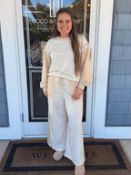 Checkered Wide Leg Pant Set