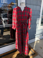 Christmas Plaid Midi Dress
