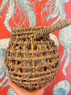 Seagrass Lantern with Glass Hurricane