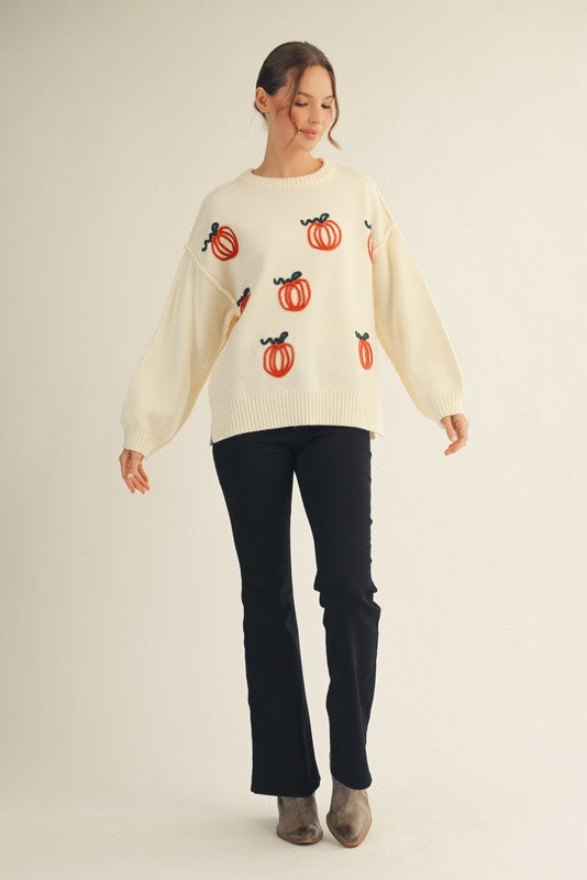 Cream Pumpkin Sweater SHIPS OR PICKUP FROM COCO 10/10/25