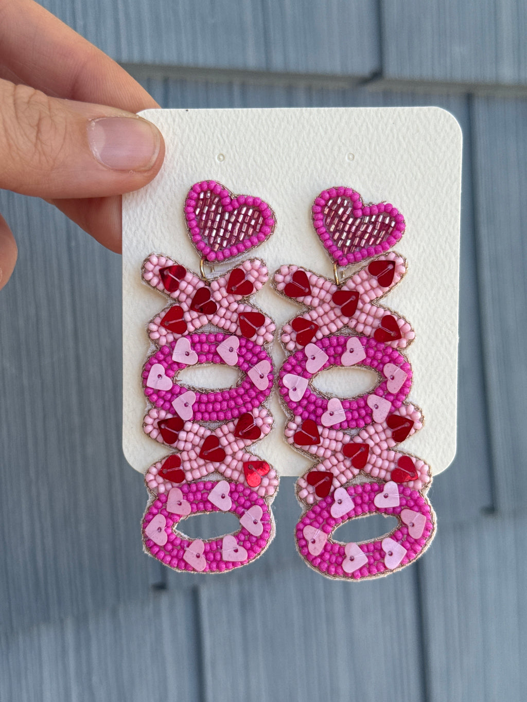 Beaded XOXO Earrings