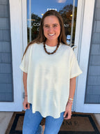 Cream Solid Knit Sweater