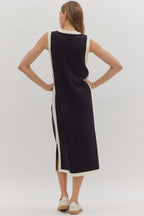 Black Sleeveless Midi Dress