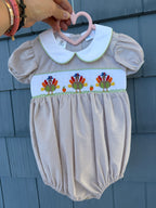 Smocked Turkey Bubble, Lulu BeBe