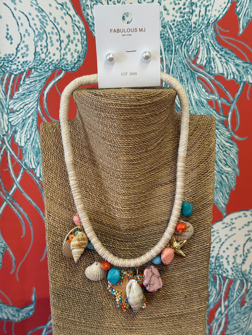 Starfish & Sea-life Multi Chard Cord Necklace Set