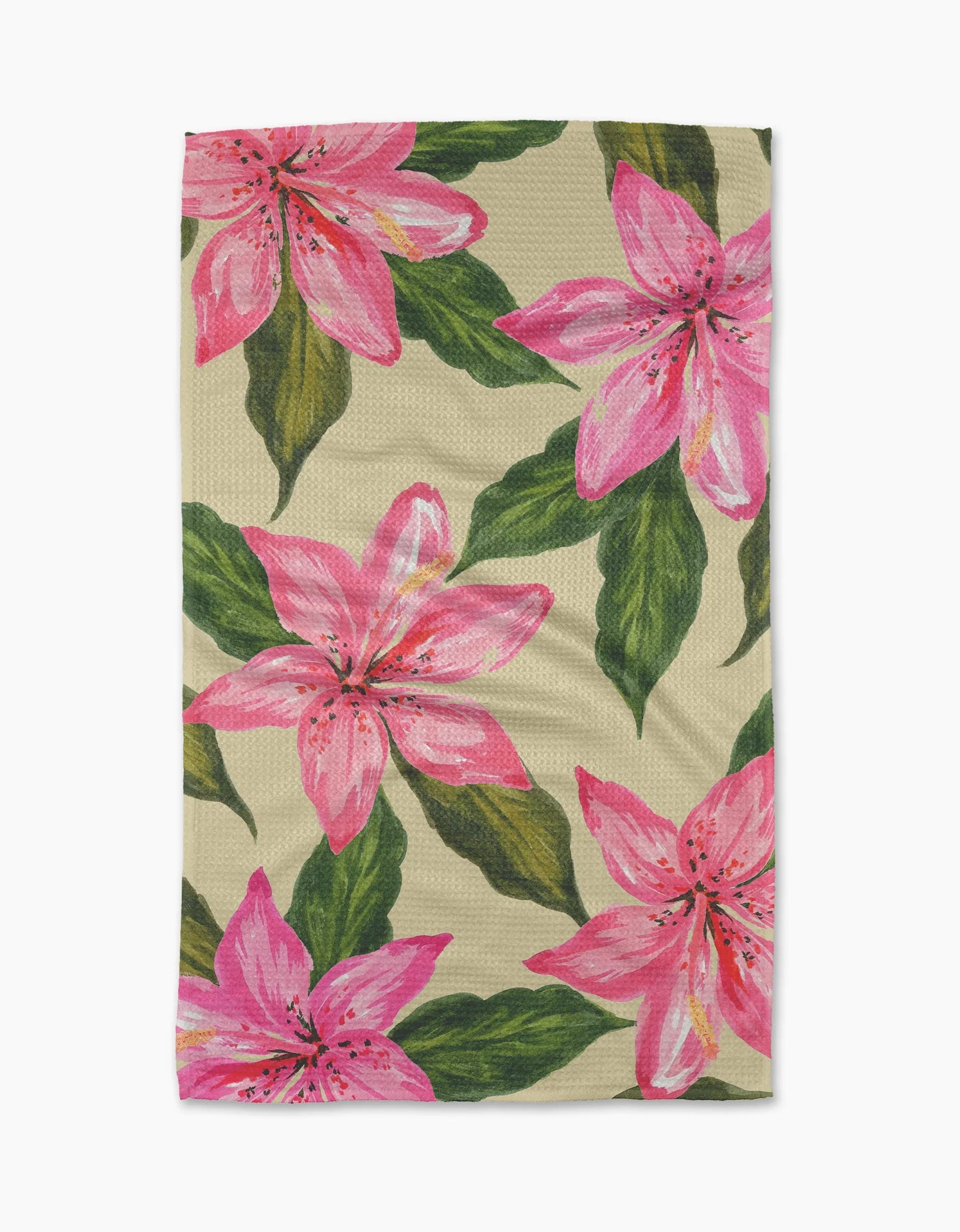 Hibiscus Haze Tea Towel Geometry