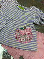 Carolina Cuties, Purple Stripe Pumpkin Bloomer Set, Classic Whimsy