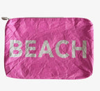 Pink & White Beach Water Resistant Tyvek
Printed Pouch