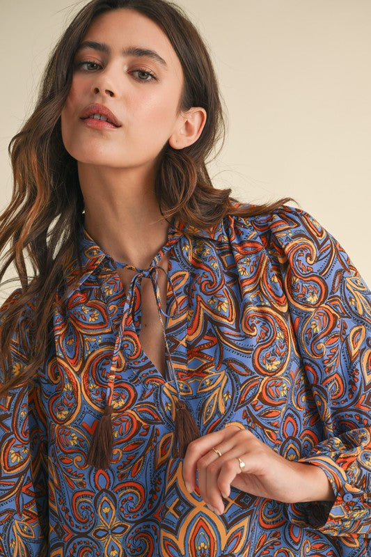 Steel Blue Brown Multi Mini Shirt Dress SHIPS OR PICKUP FROM COCO 10/15/25