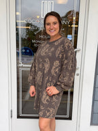 Paisley Print French Terry Sweatshirt Dress