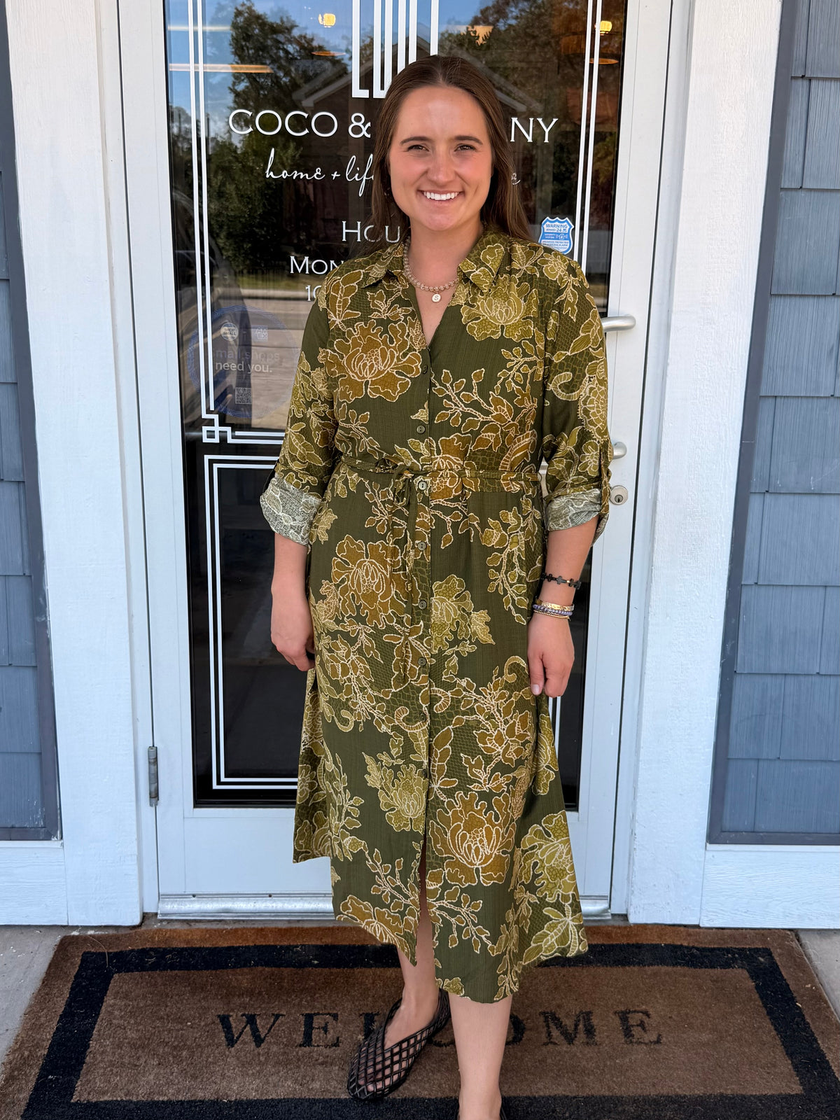 Paisley Button Down Midi Dress