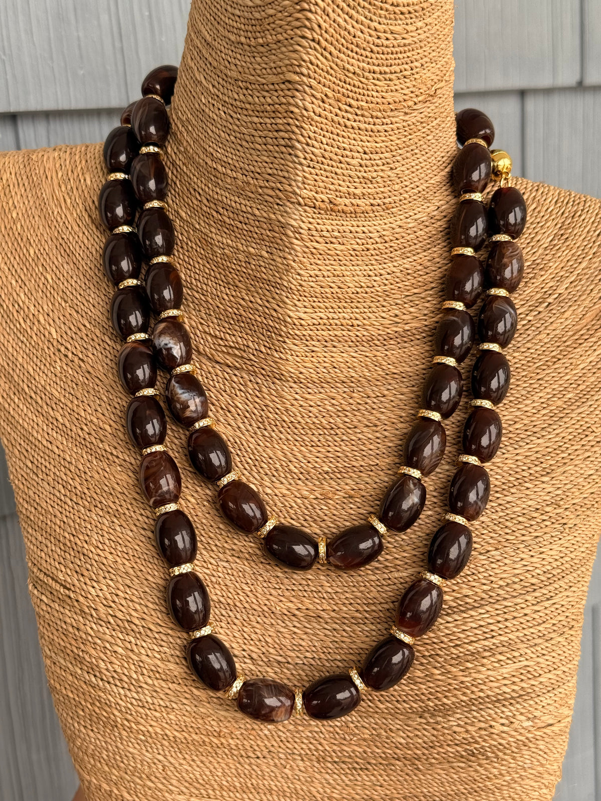 Chunky Magnetic Link Necklace- Dark Brown- Smith & Co.