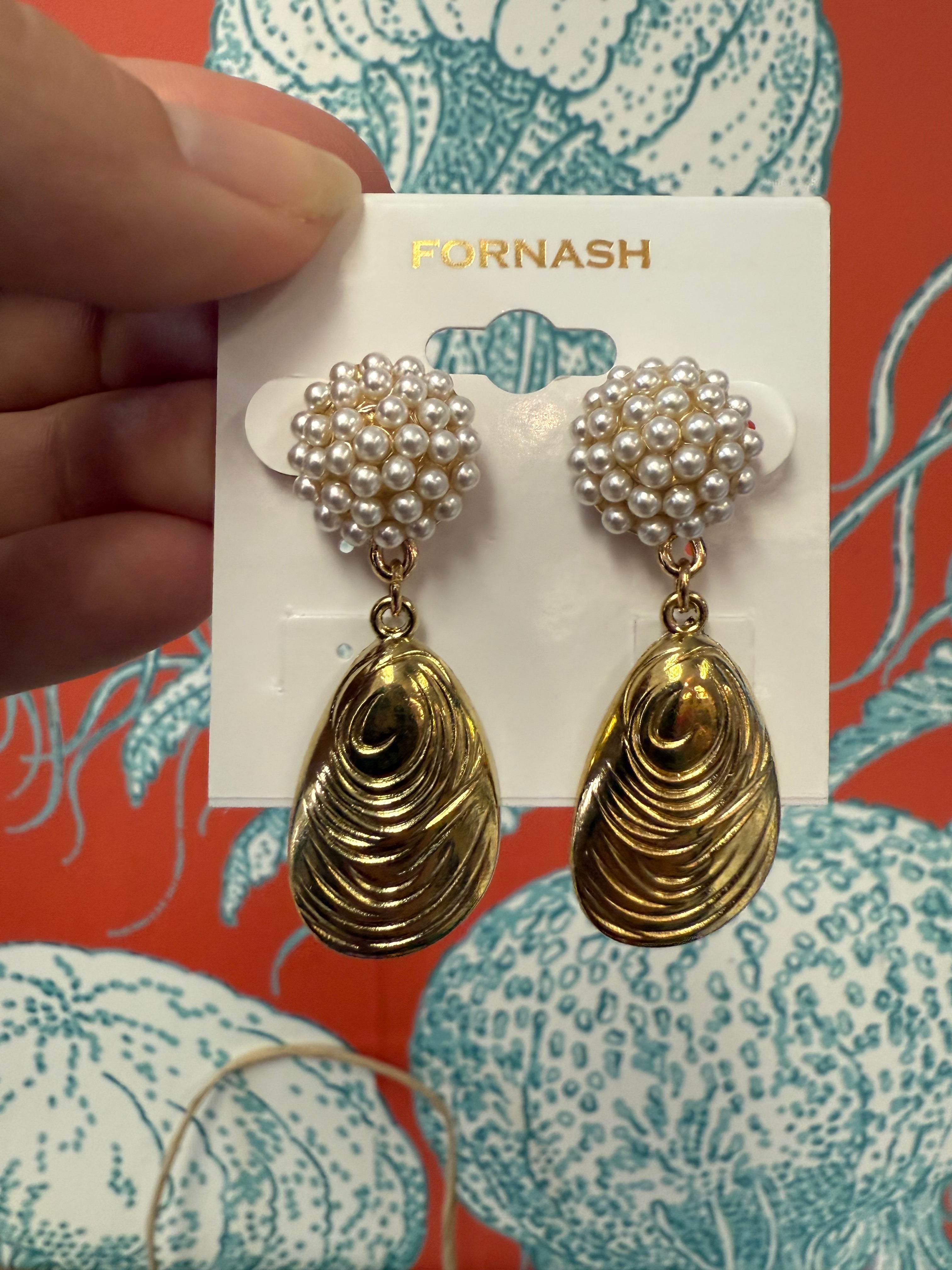 Seeded Pearl & Oyster Earrings