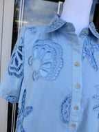 Blue Sea Scapes Eyelet Dress