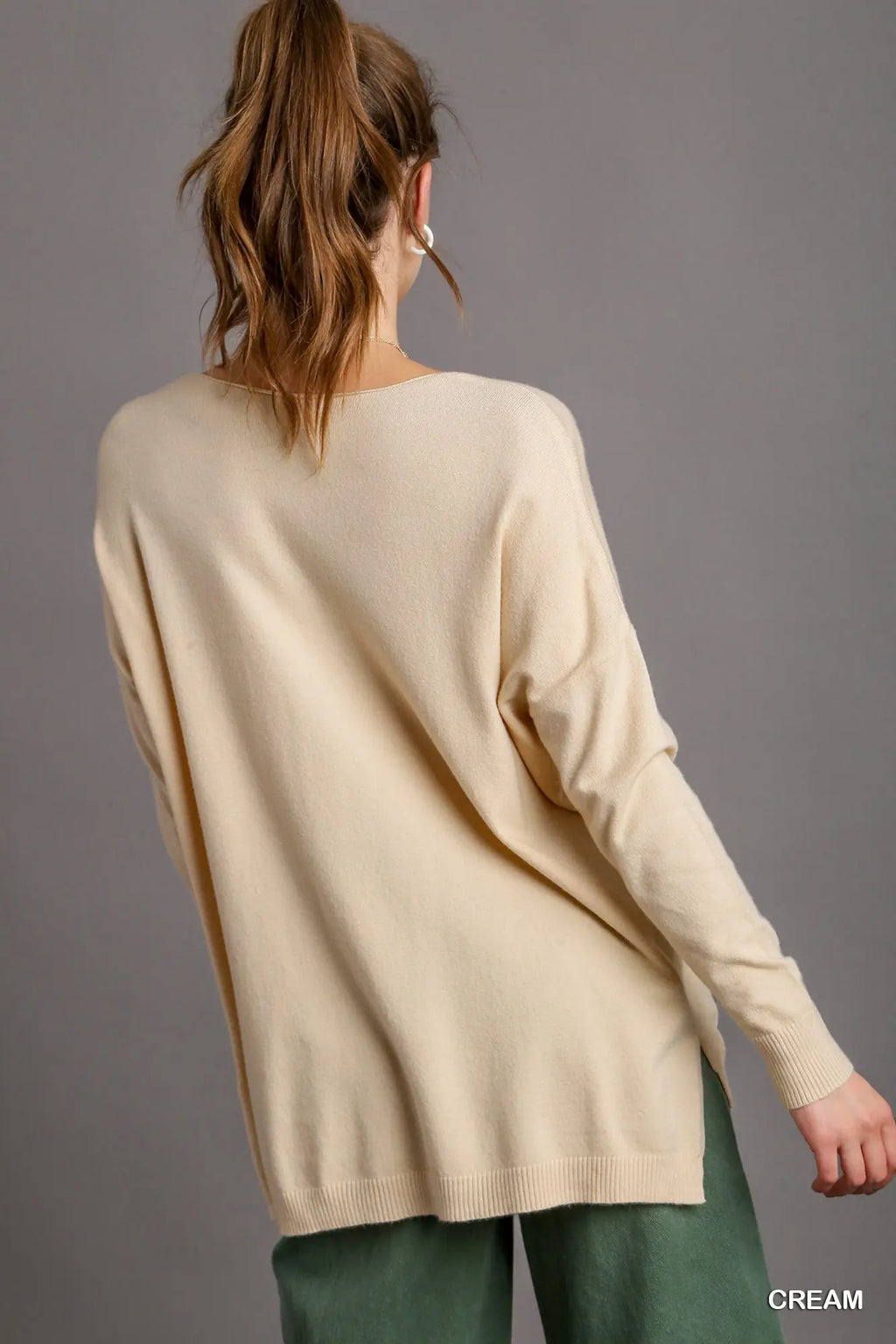 Cream Knit High Low Sweater SHIPS OR PICKUP FROM COCO 10/10/25