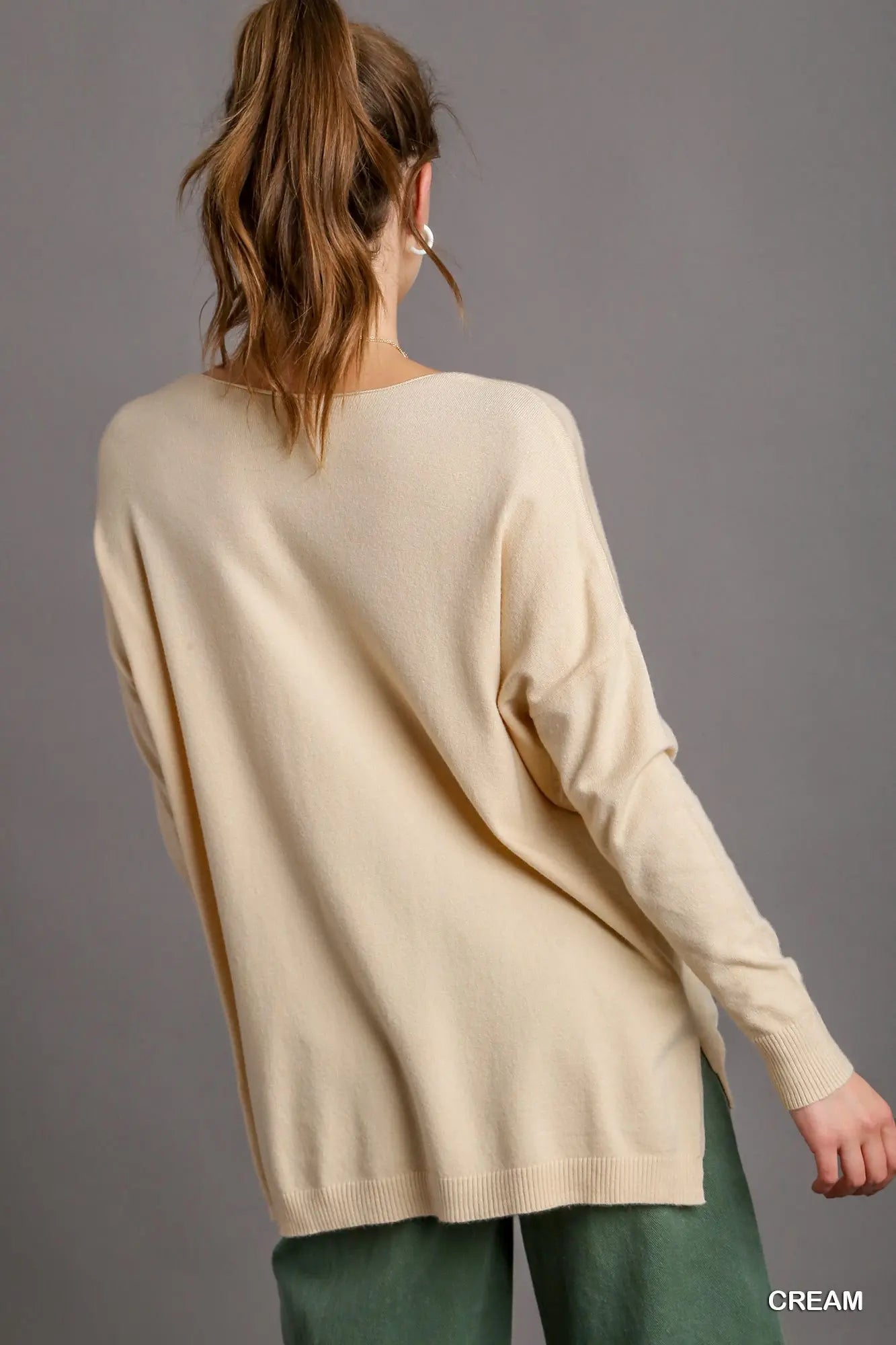 Cream Knit High Low Sweater SHIPS OR PICKUP FROM COCO 10/10/25
