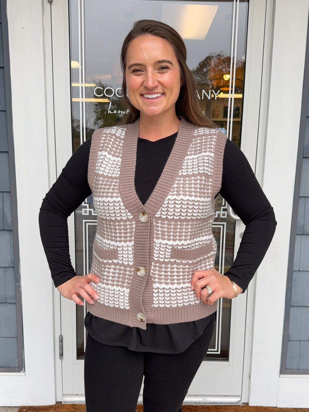 Tan Knit Sweater Vest