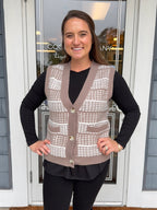 Tan Knit Sweater Vest