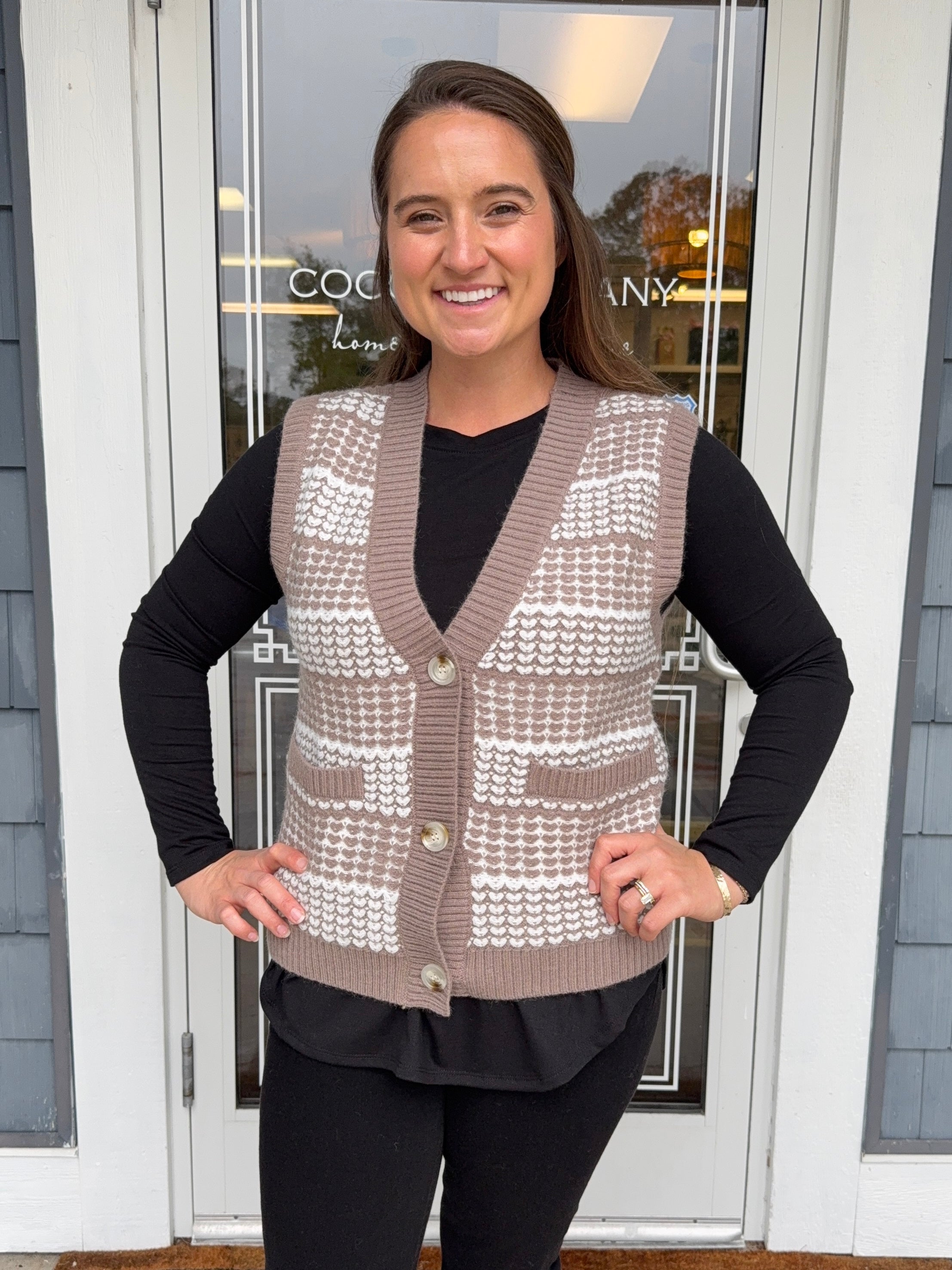Tan Knit Sweater Vest
