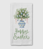 Easter Chinoiserie Blue Vase Kitchen Towel