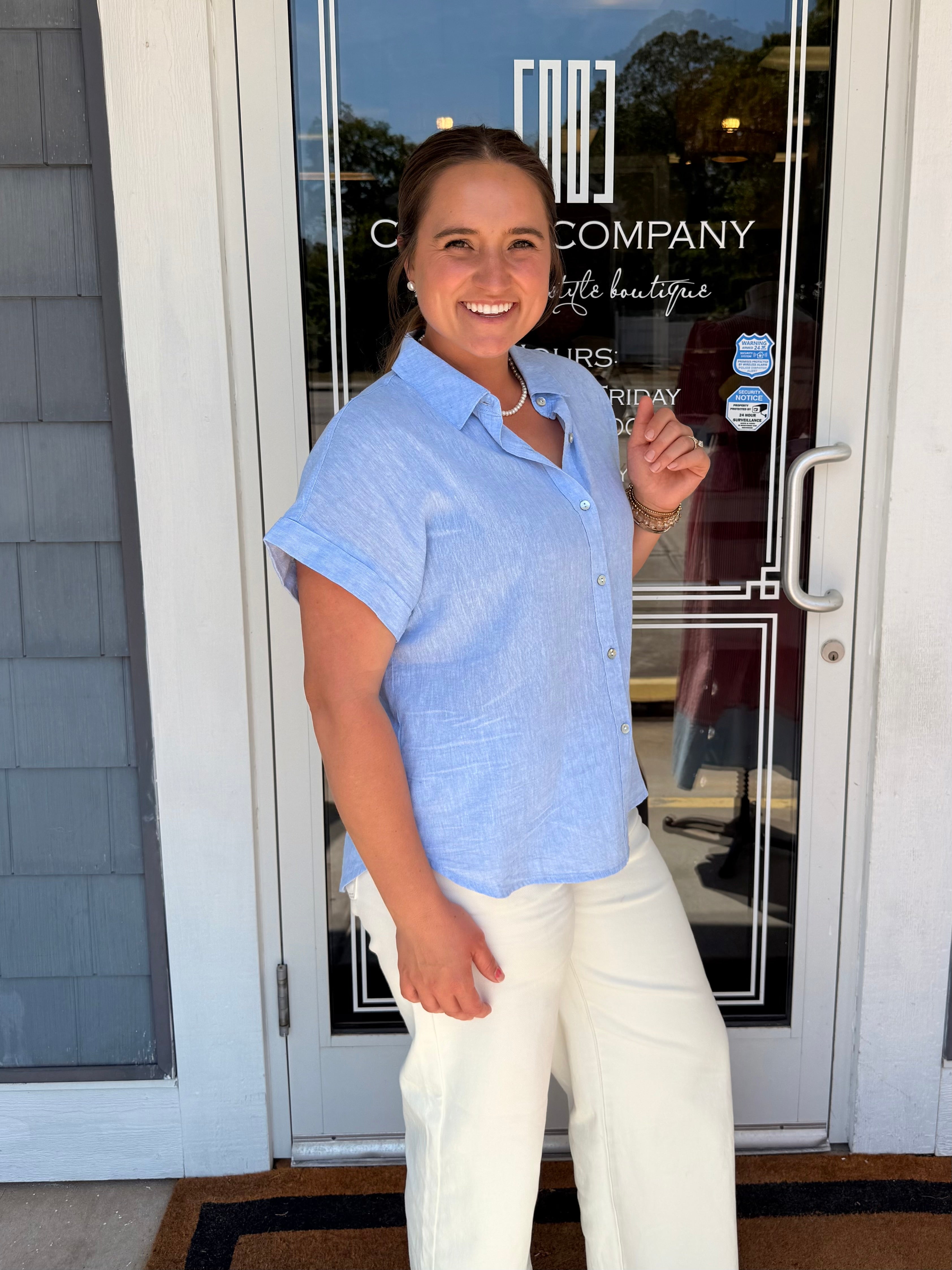 Linen Blend Dolman Sleeve
Shirt-Chambray