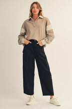 Mix Match High Low Taupe Casual Top- Available for shipping or pickup at COCO 9/5/25
