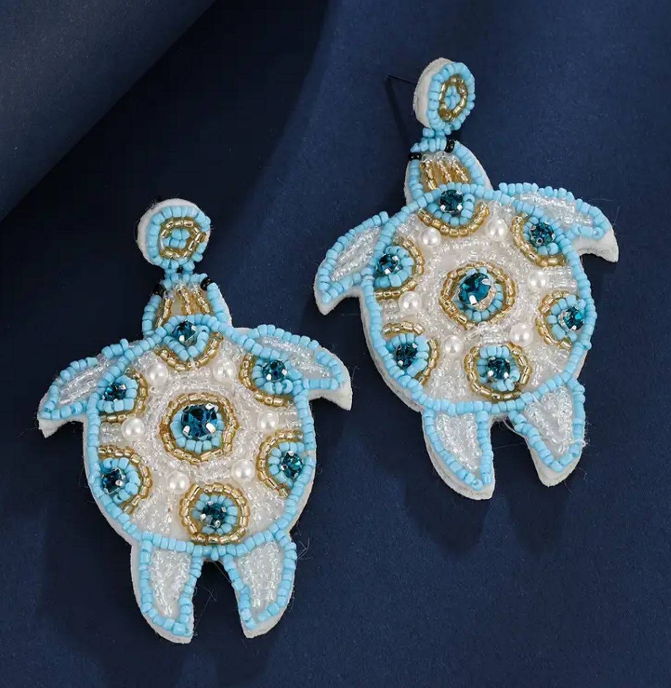 Beaded Turtle Earrings