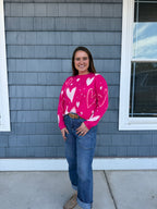 Hot Pink Multi Heart Sweater