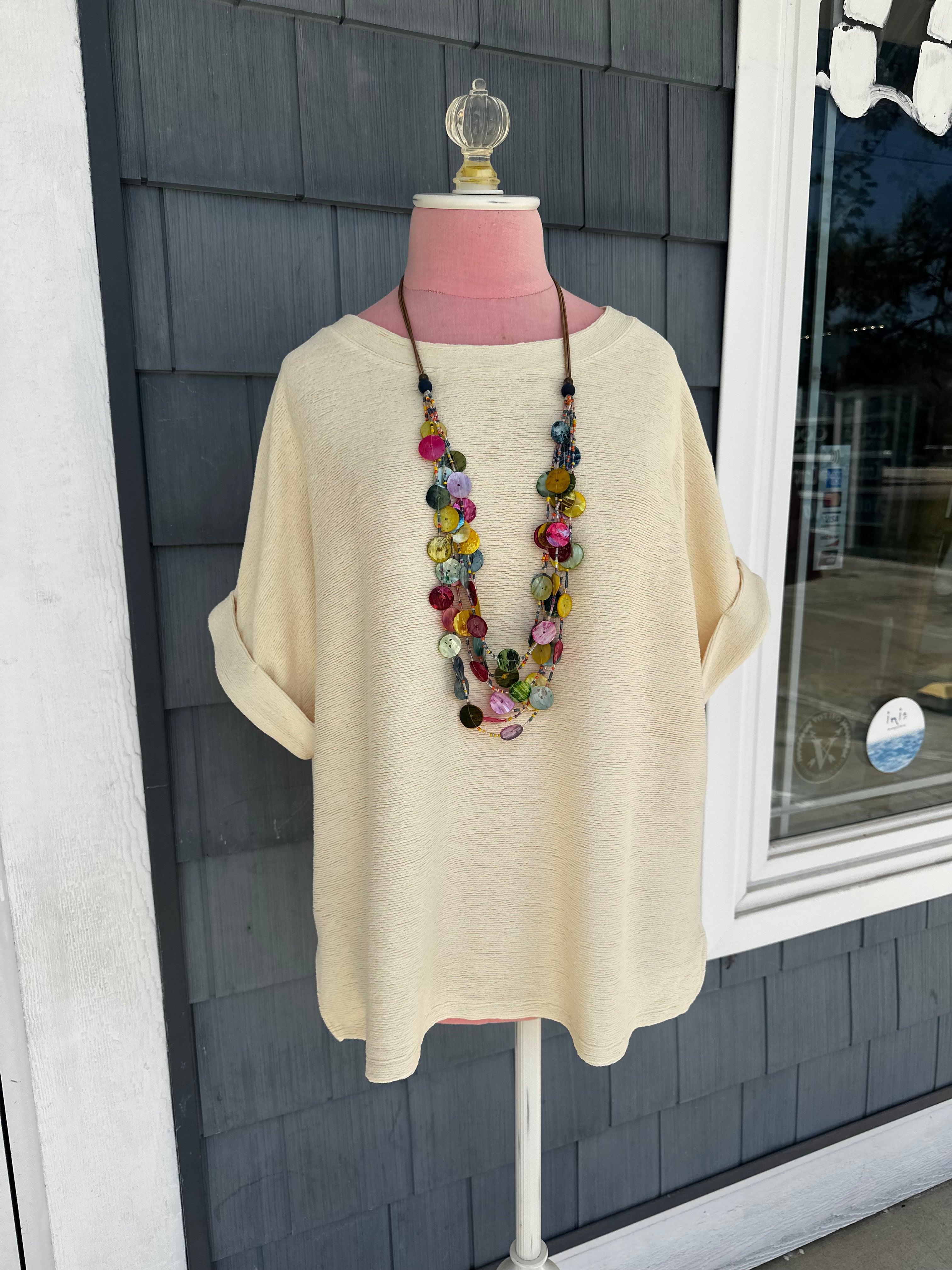 Light Yellow Dolman Sleeve Knit Top