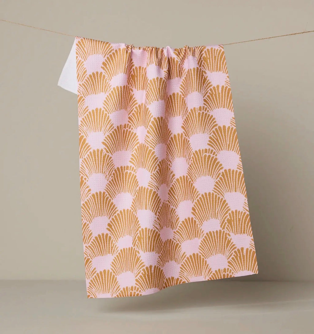 Royal Scallop Tea Towel Geometry