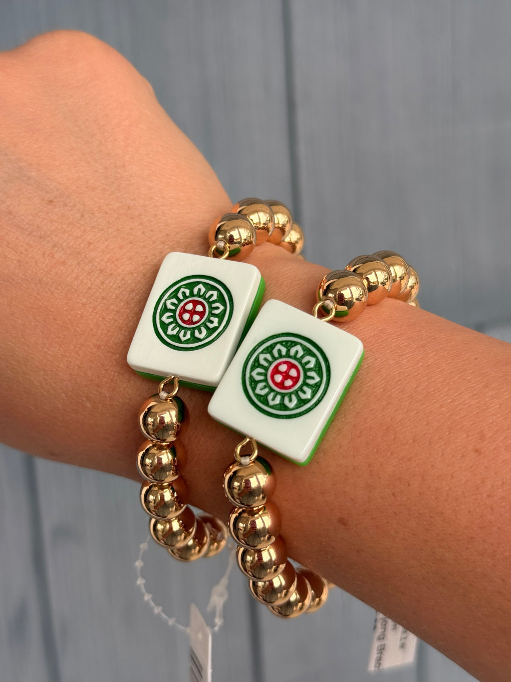 Gold Bead Mahjong Bracelet