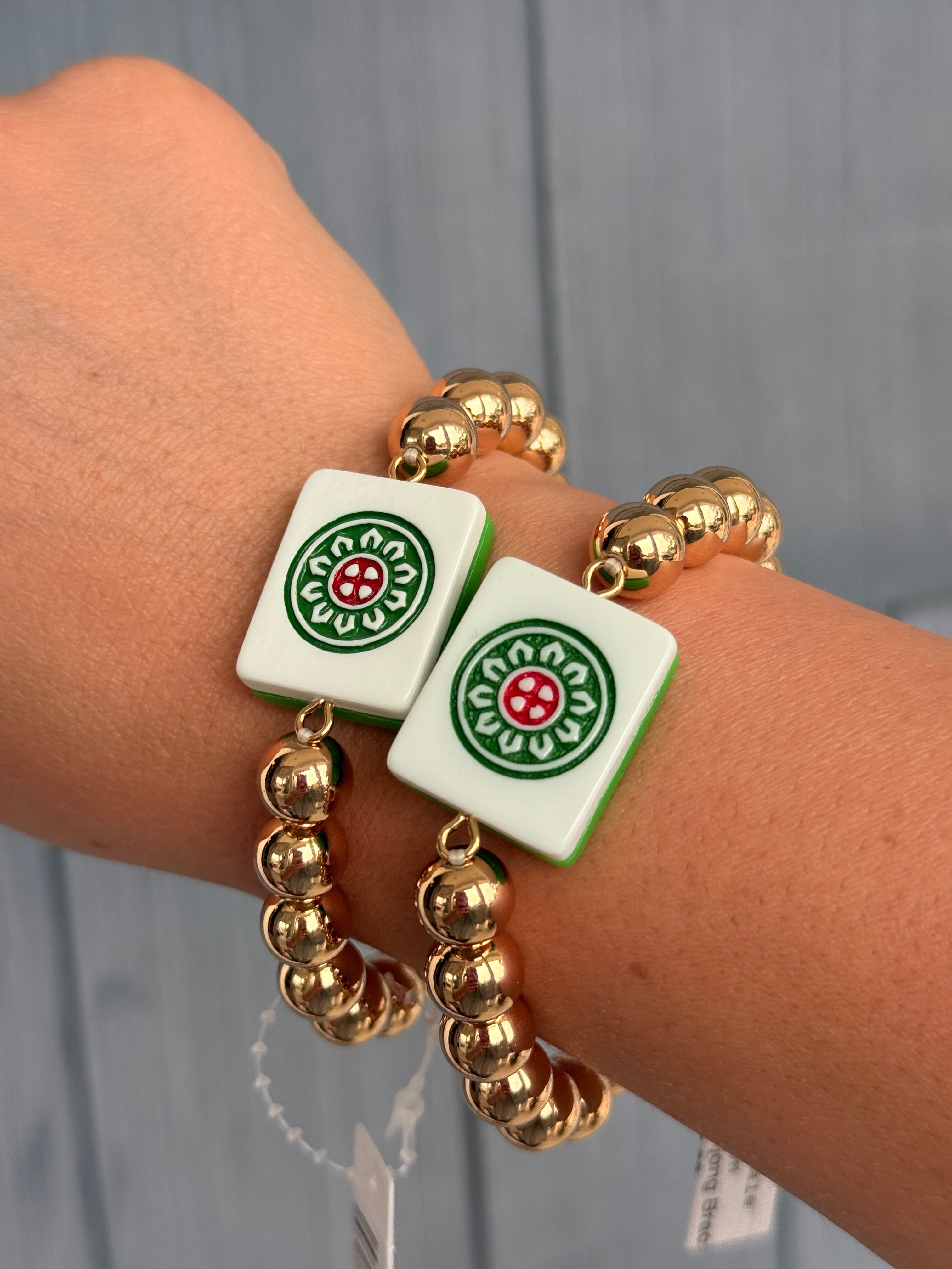 Gold Bead Mahjong Bracelet