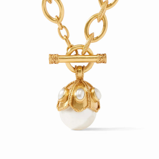 Delphine Pearl Statement Necklace, Gold/Pearl, Julie Vos